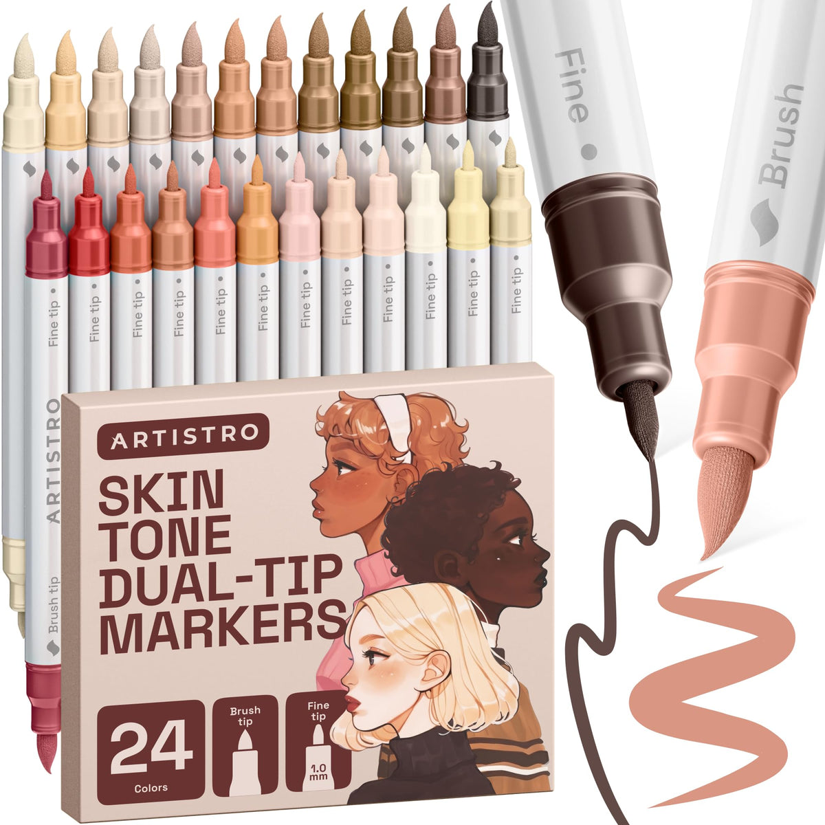 ARTISTRO Dual-Tip Acrylic Paint Markers for Drawing