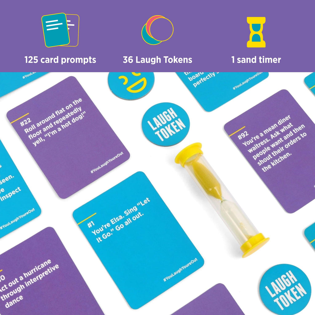 You Laugh You're Out Charades Party Game for Ages 14+