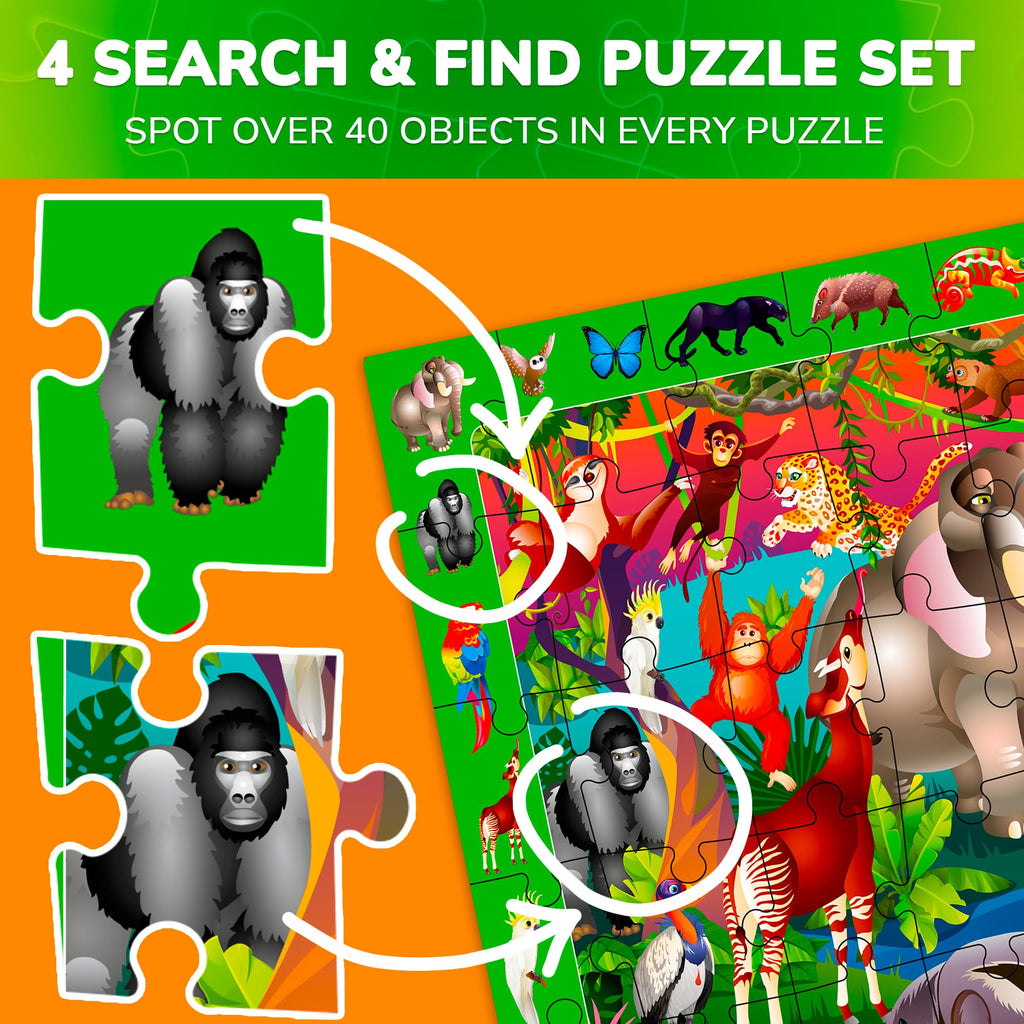 4-Pack 60-Piece Jigsaw Puzzles for Kids Ages 4–8