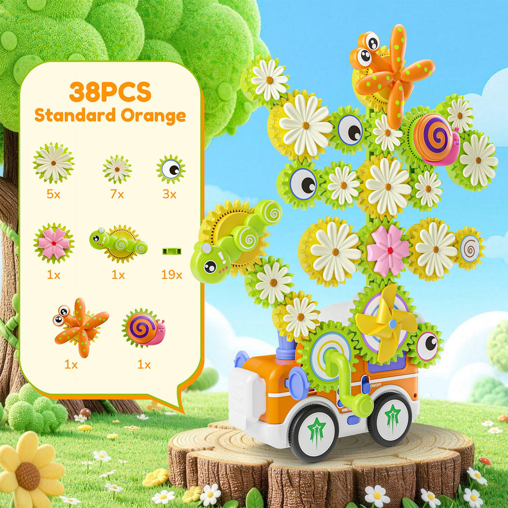 STEM Gears Construction Set with Lights, Music & Dual Modes