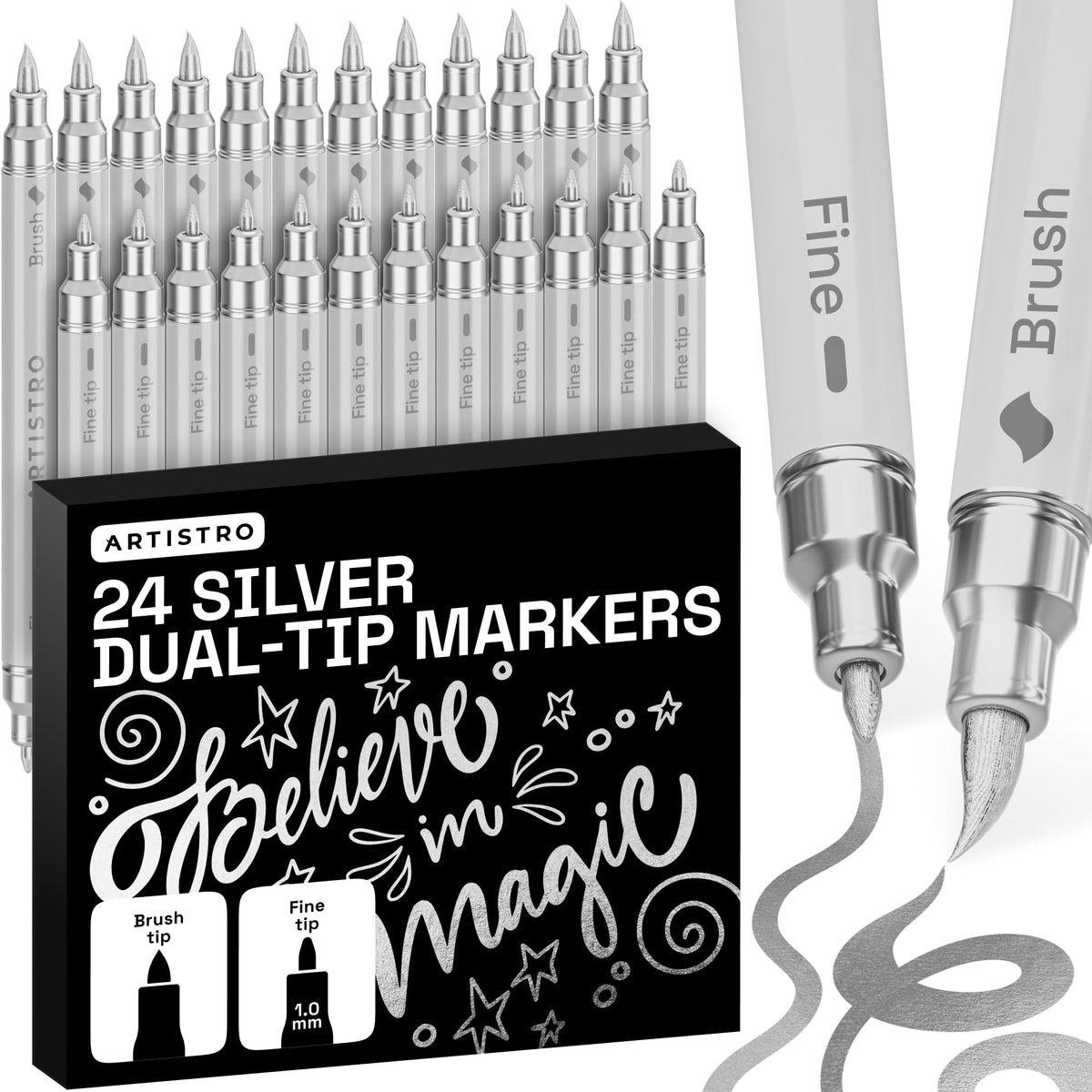 ARTISTRO Dual-Tip Acrylic Paint Markers for Drawing