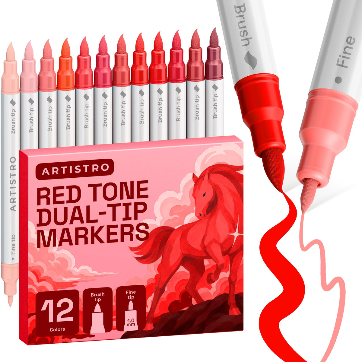 ARTISTRO Dual-Tip Acrylic Paint Markers for Drawing