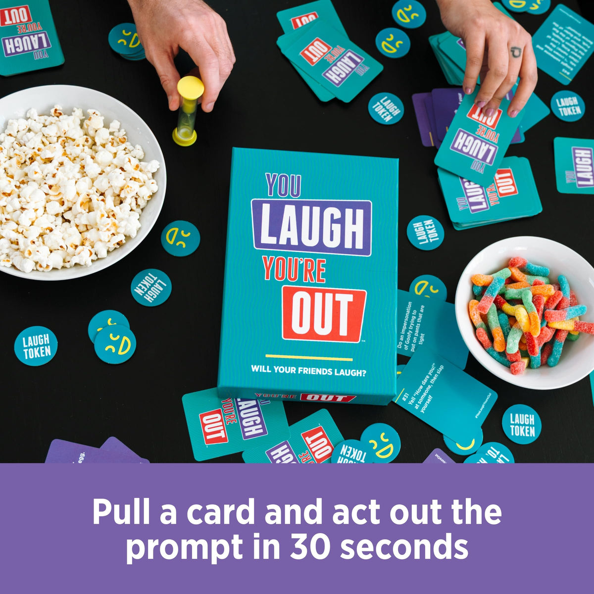 You Laugh You're Out Charades Party Game for Ages 14+