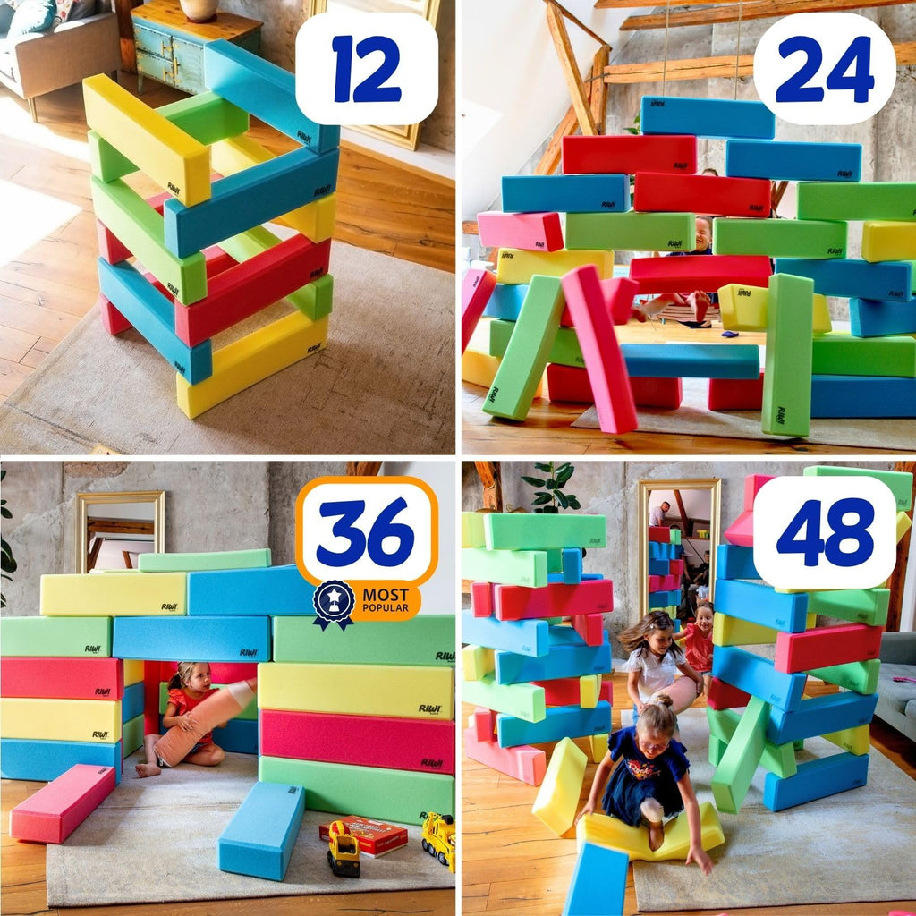 36-Piece Giant Foam Building Blocks for Kids Ages 3+