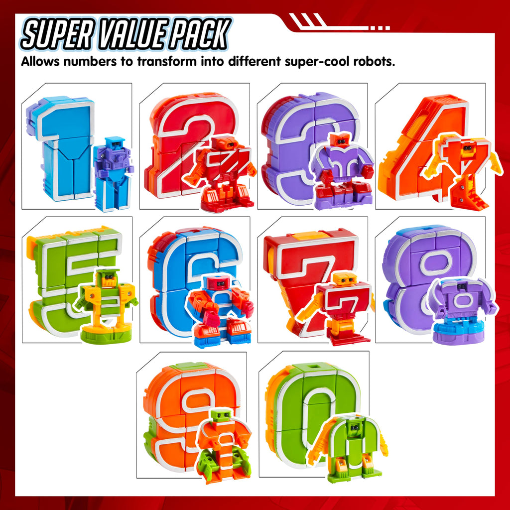 JOYIN 10-Piece Number Robots Learning Set for Kids Ages 3–6