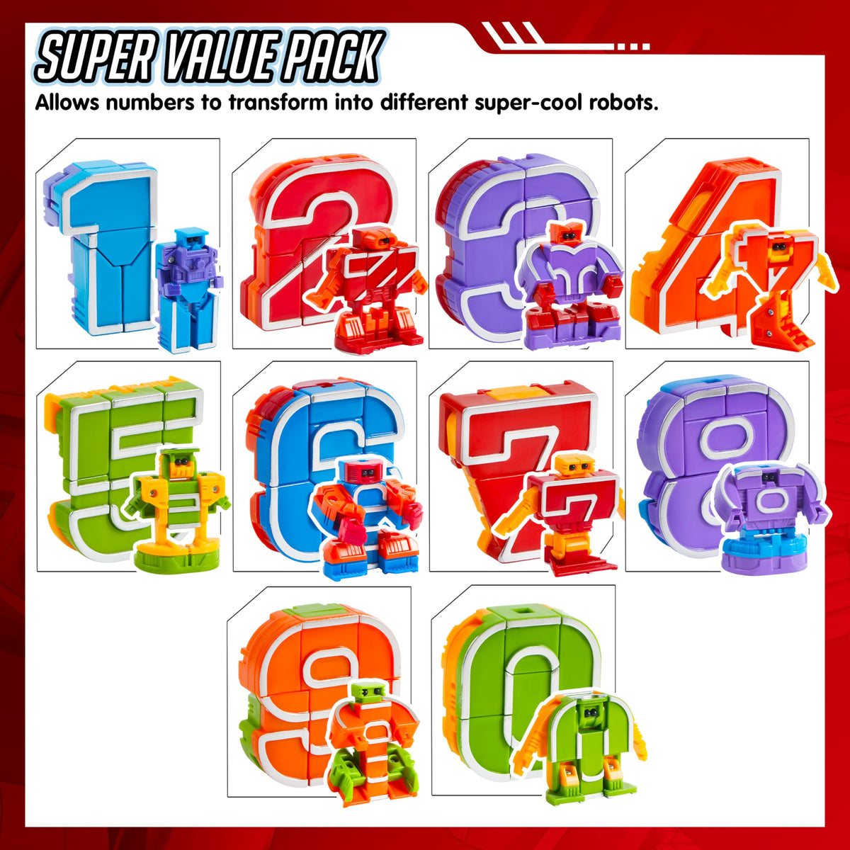 JOYIN 10-Piece Number Robots Learning Set for Kids Ages 3–6