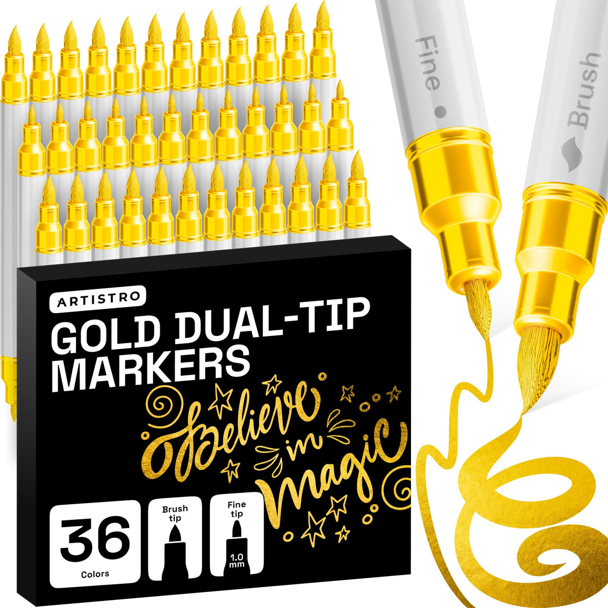 ARTISTRO Dual-Tip Acrylic Paint Markers for Drawing