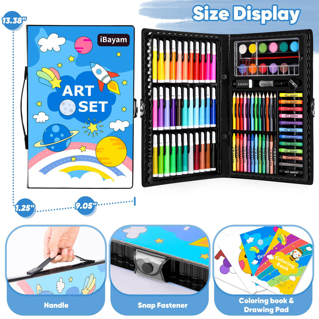 iBayam 139-Piece Drawing & Painting Art Set with Sketch Pads