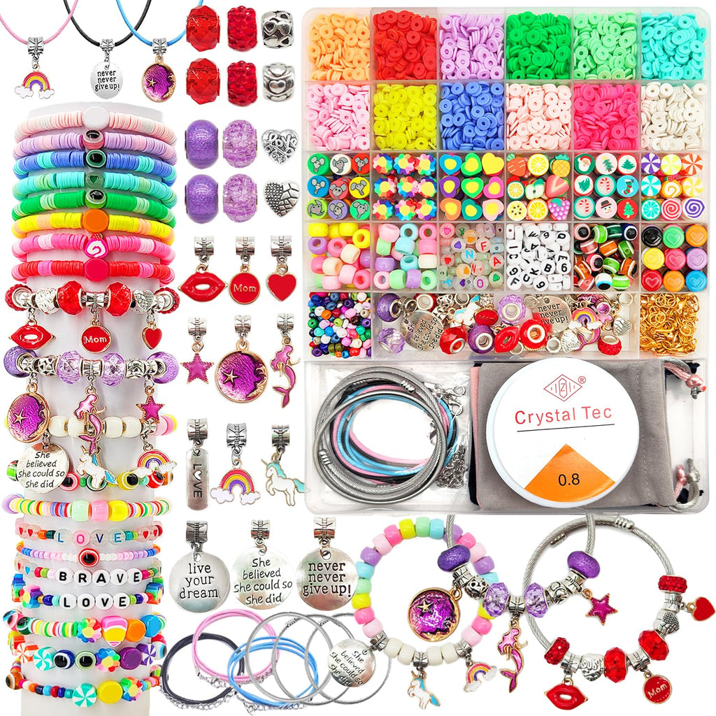 Charm Bracelet Making Kit with Beads for Girls Ages 6–12