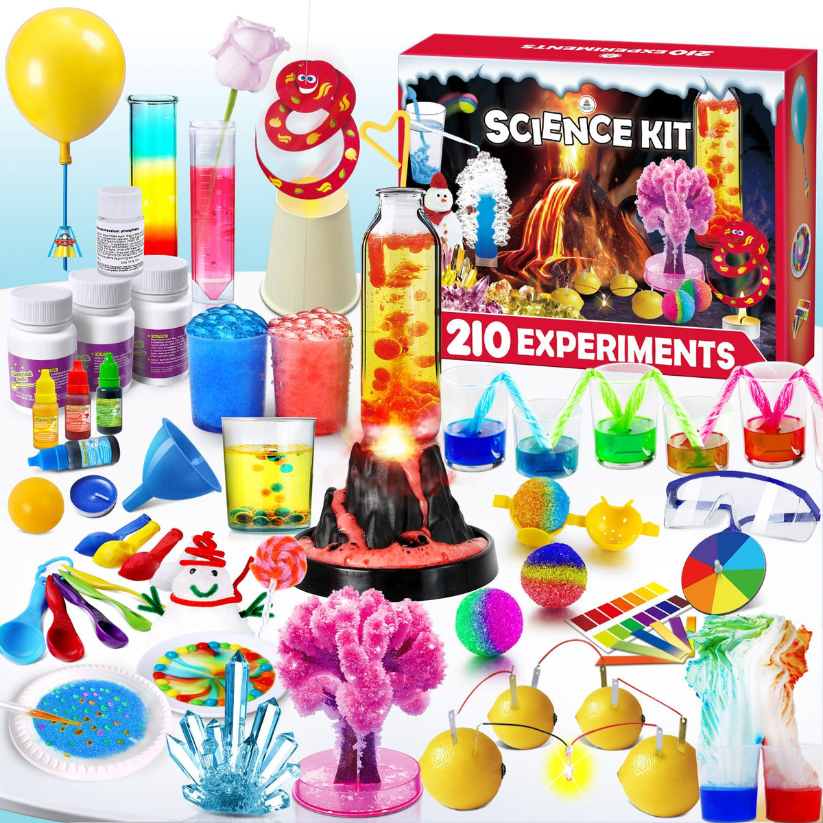 UNGLINGA 210-Experiment Science Kit with Kids Lab Coat