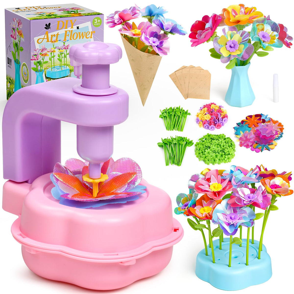 Fabric Flower Bouquet Craft Set for Kids Creative Play