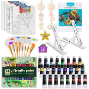 Complete Acrylic Painting Kit with Table Easel & Stencils