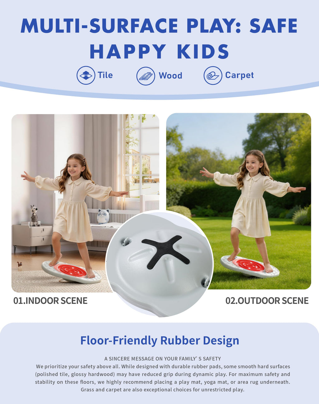 2-in-1 Kids Maze Balance Board with Carry Bag