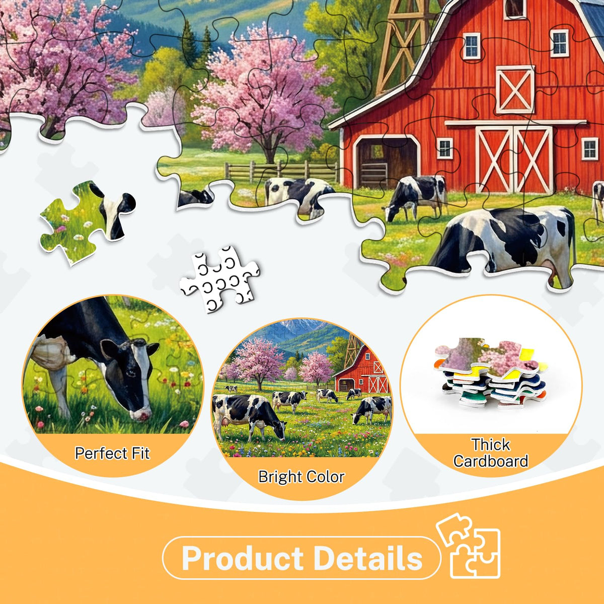 4-Pack 500-Piece Four Seasons Jigsaw Puzzles for Adults