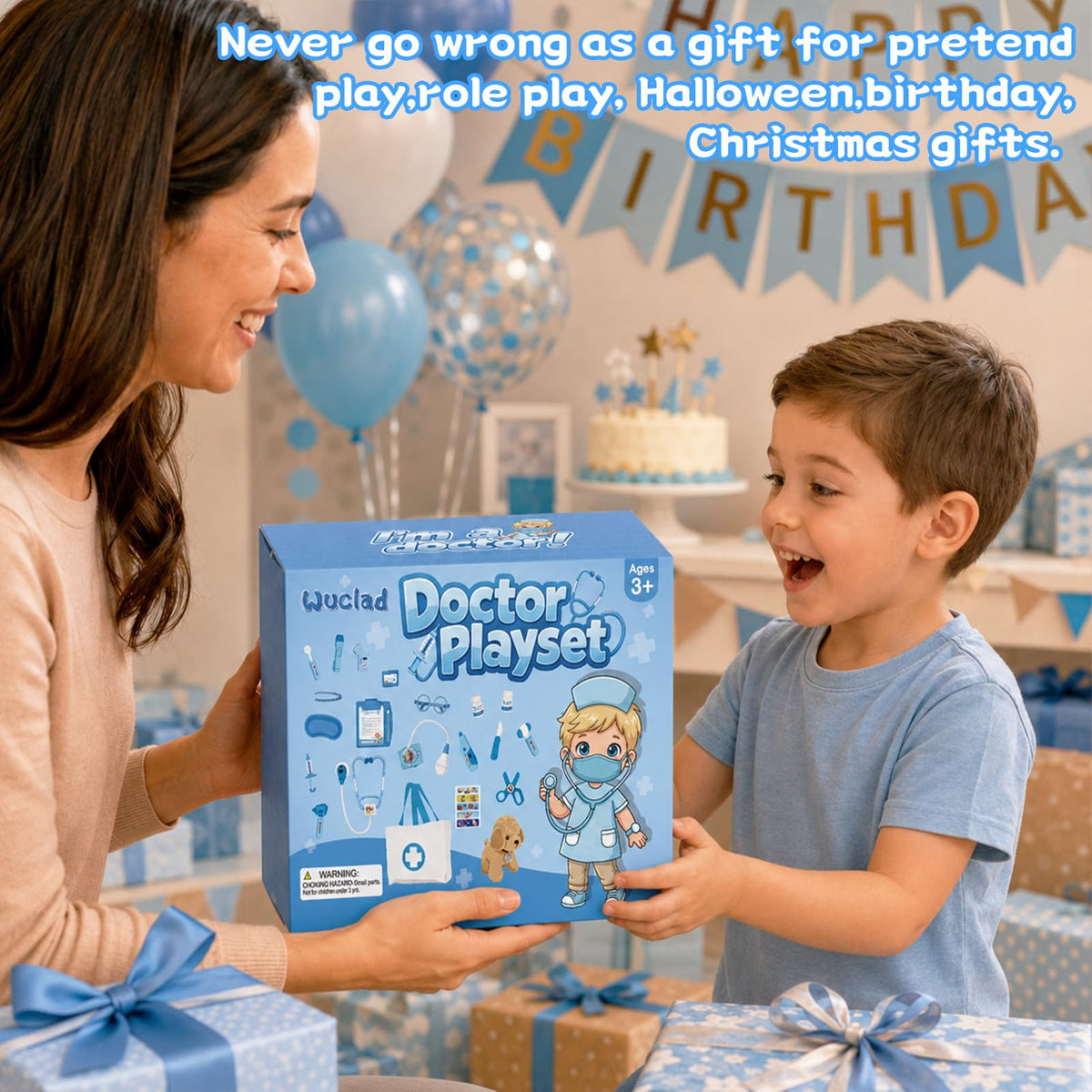Kids Doctor Costume & Medical Pretend Play Set for Ages 3–5