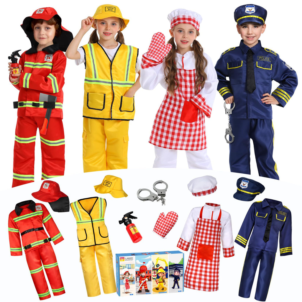 14-Piece Boys Career Dress-Up Costume Set for Ages 3–6