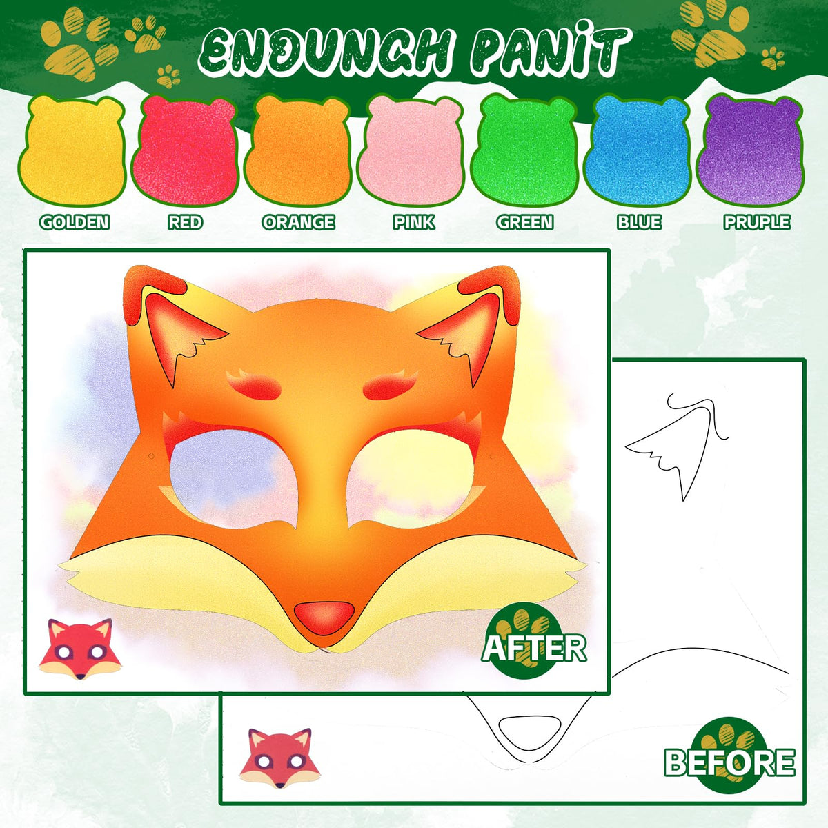 Mess-Free Paint-with-Water Mask Coloring Kit for Kids