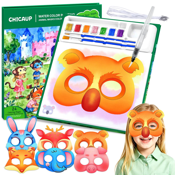 Mess-Free Paint-with-Water Mask Coloring Kit for Kids