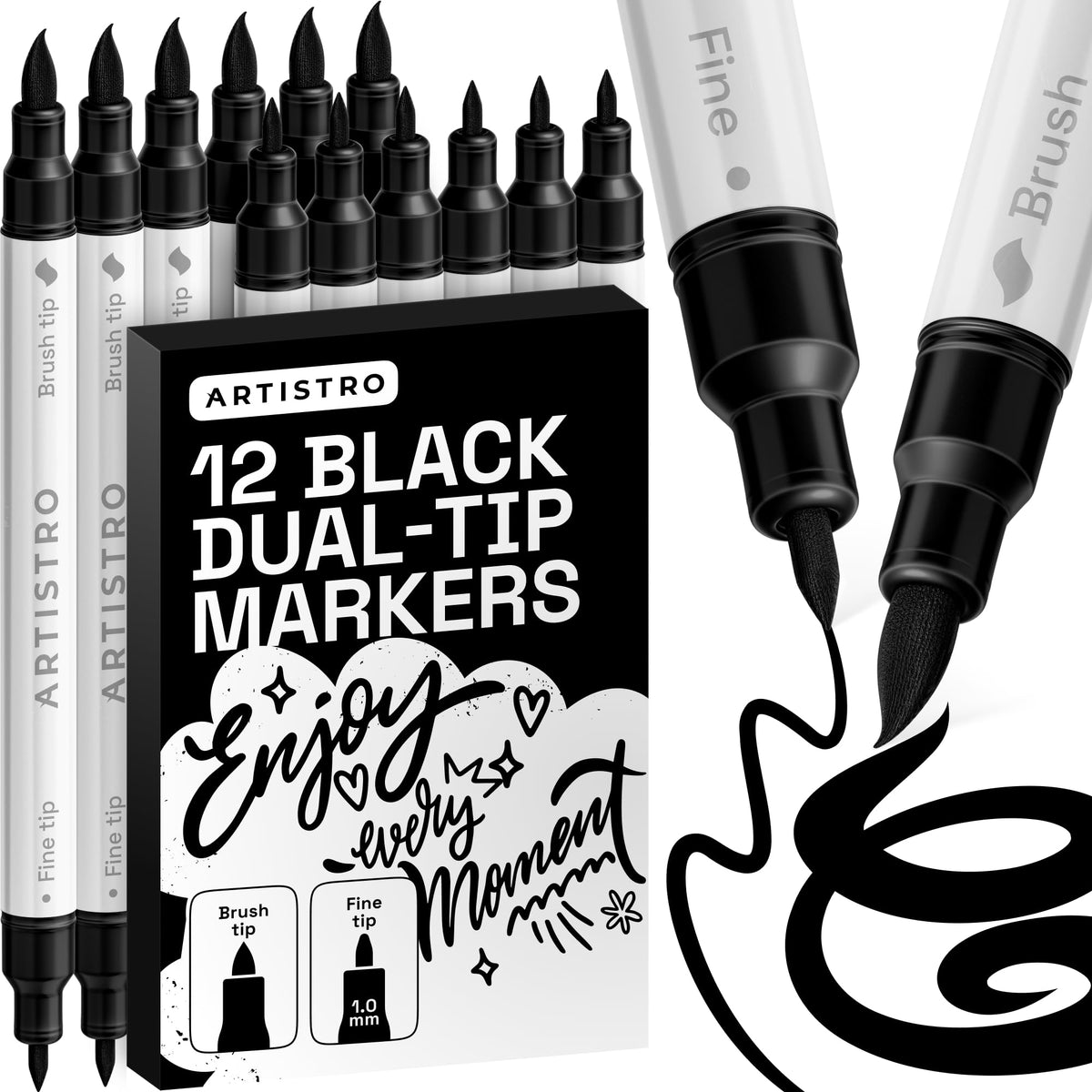 ARTISTRO Dual-Tip Acrylic Paint Markers for Drawing