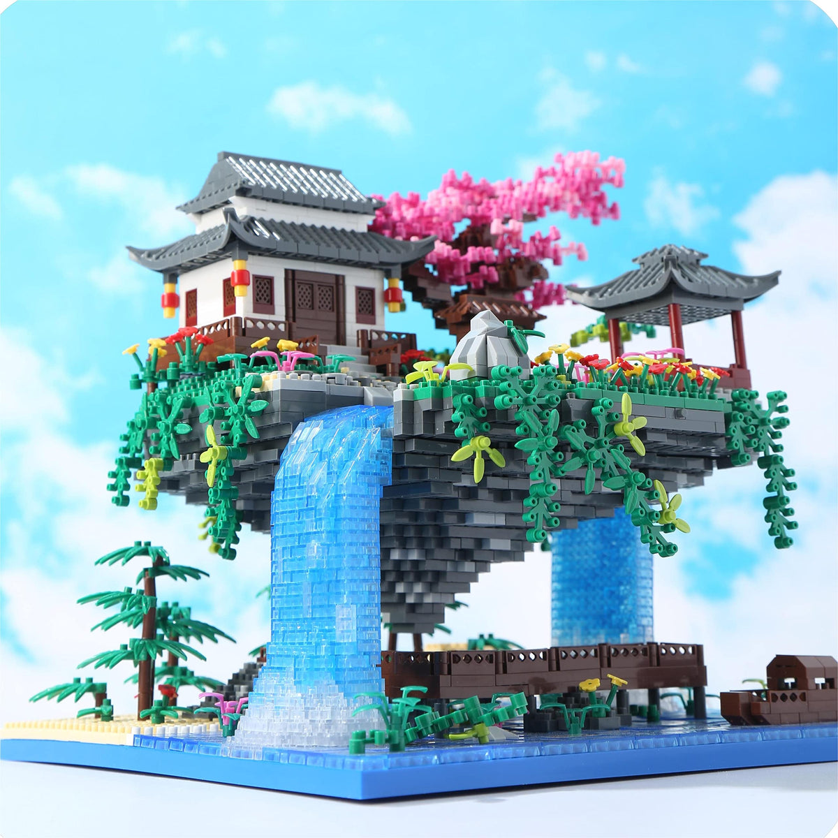 3320-Piece Cherry Blossom Tree House Building Set with Lights