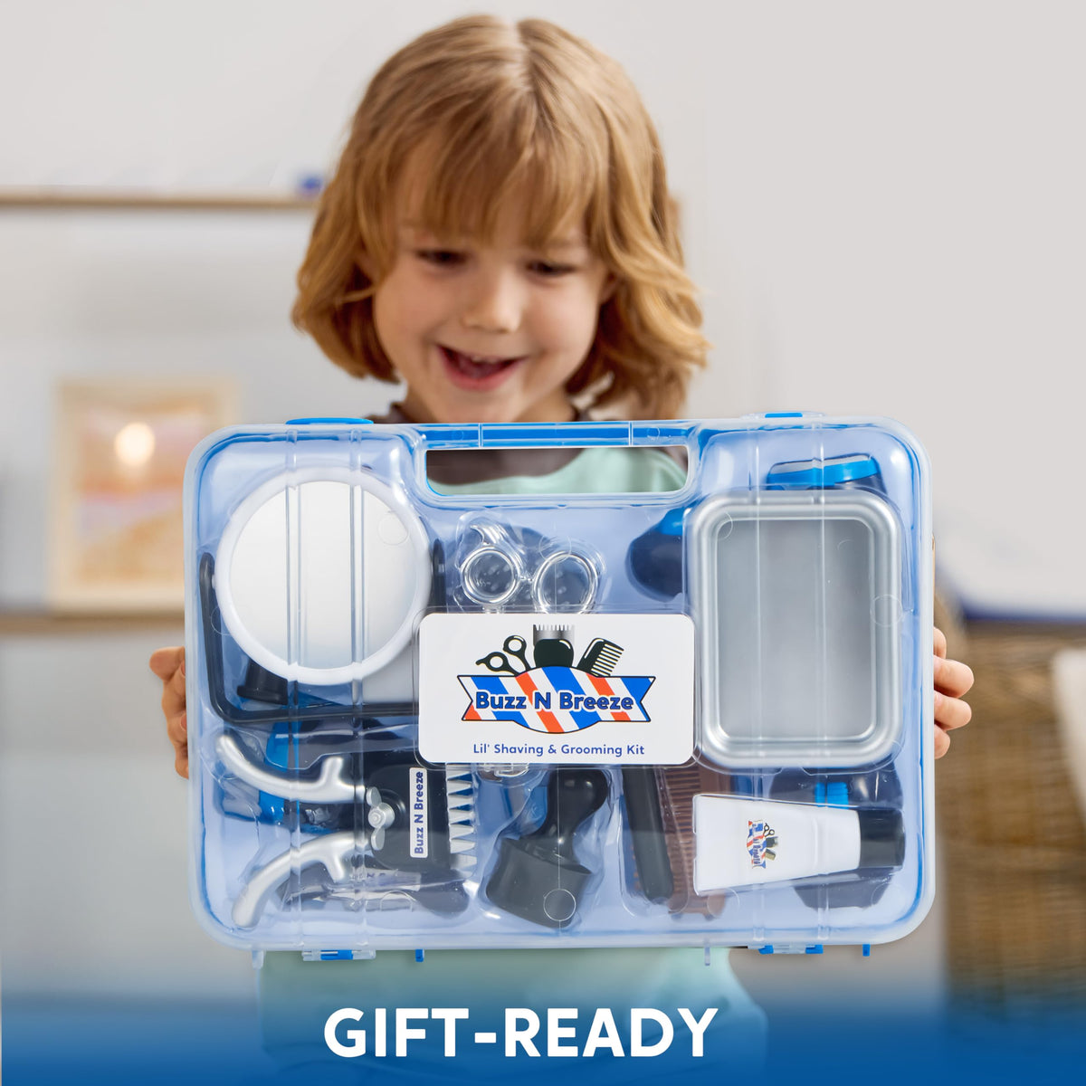 23-Piece Kids Barber Shop Pretend Play Set with Storage Box