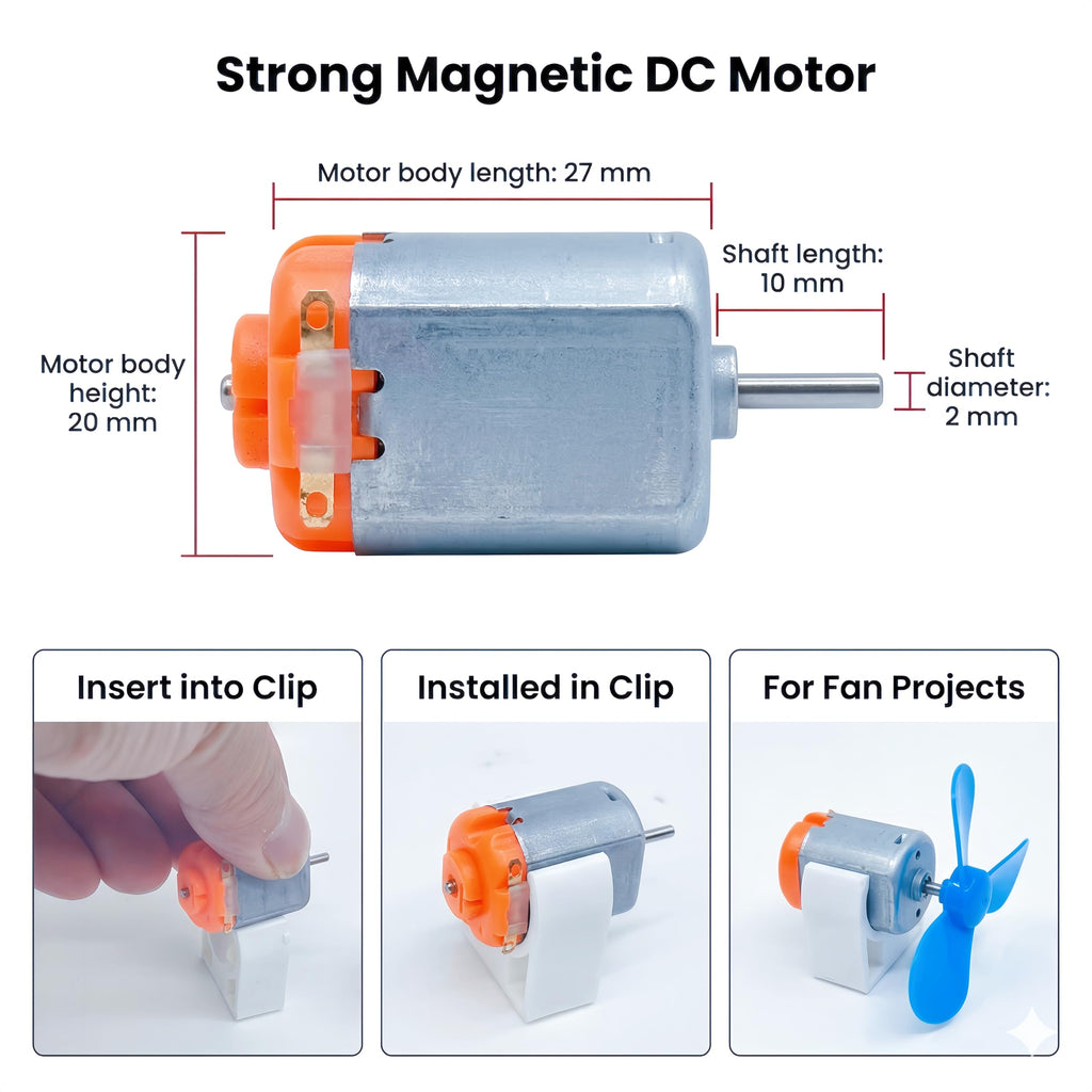 8-Set STEM Motor Kit with Wheels, Gears & Accessories