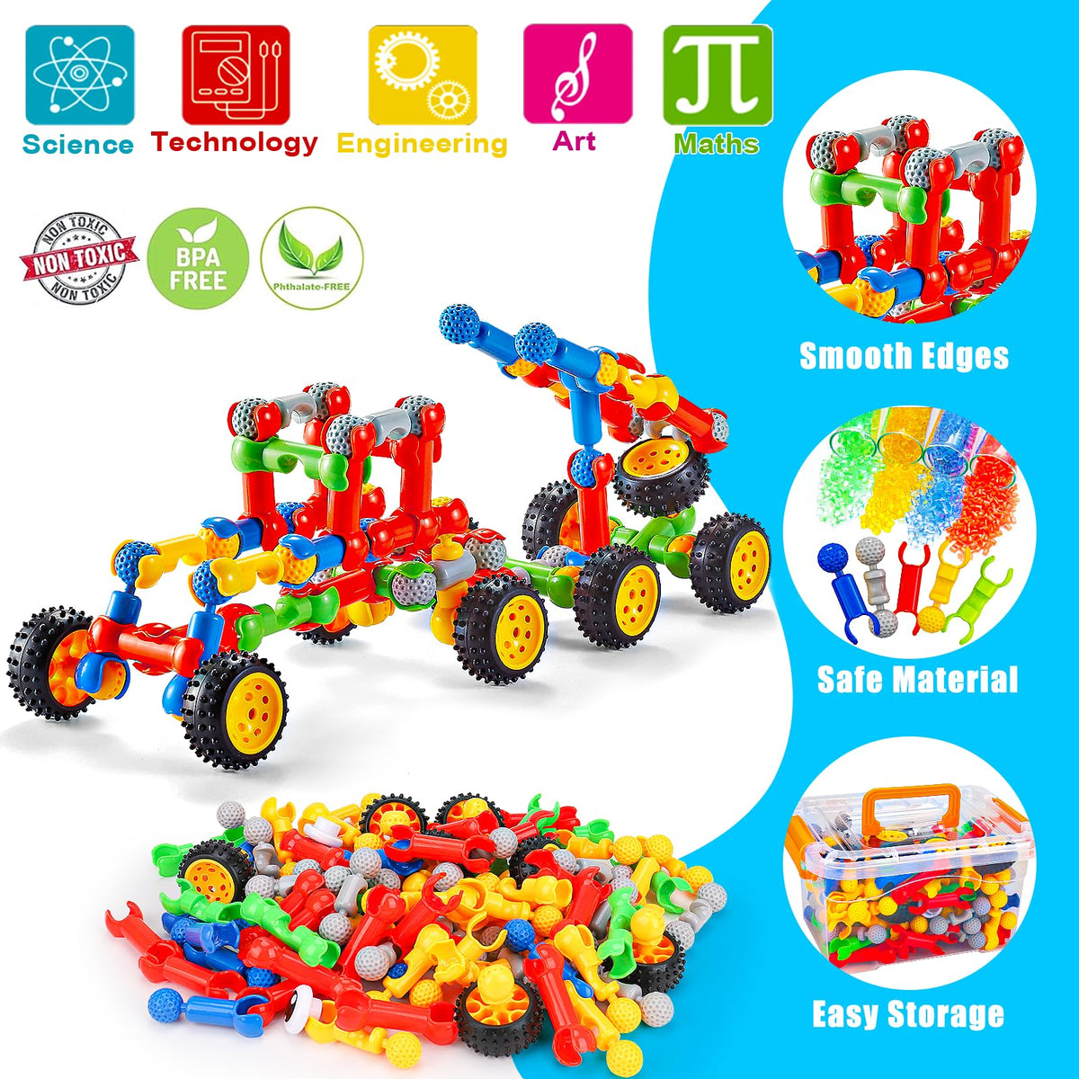 STEM Building Set for Kids Ages 3–8+ Creative Construction