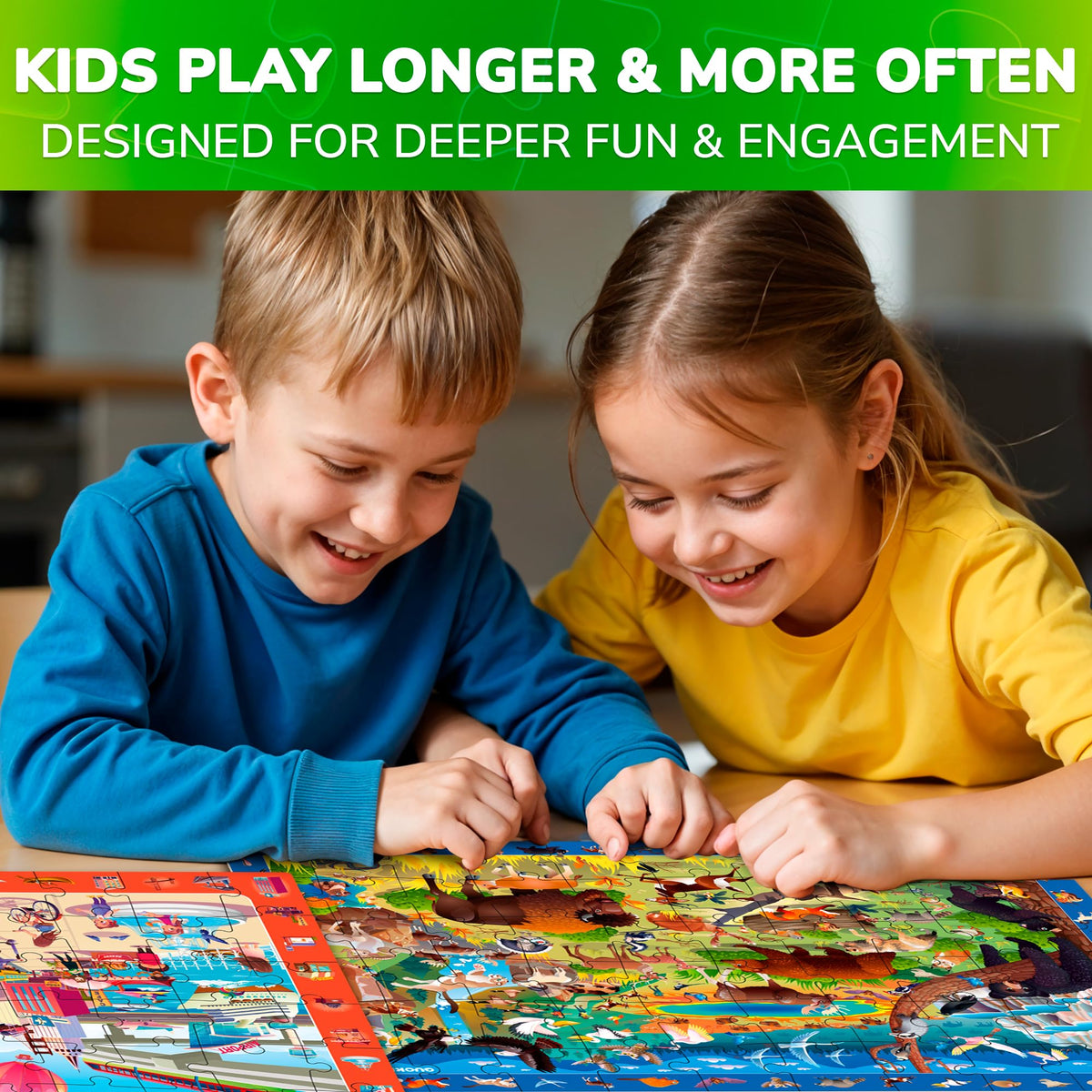 4-Pack 60-Piece Jigsaw Puzzles for Kids Ages 4–8