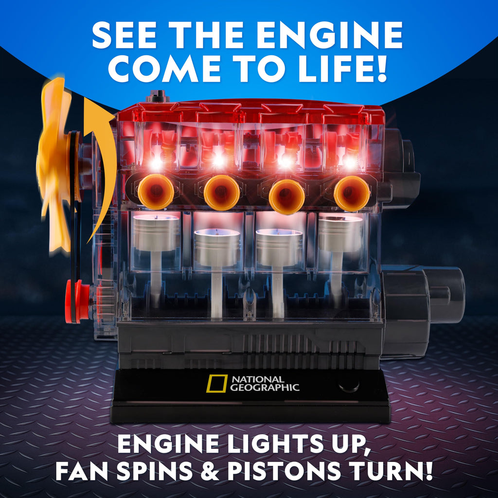 National Geographic 4-Cylinder Engine Model Building Kit