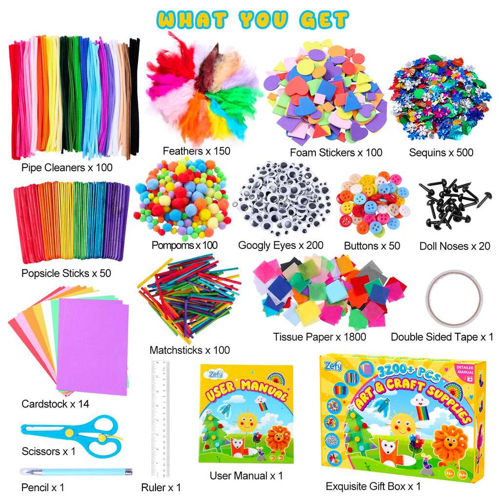 All-in-One Arts & Crafts Supply Kit for Kids Ages 4–12