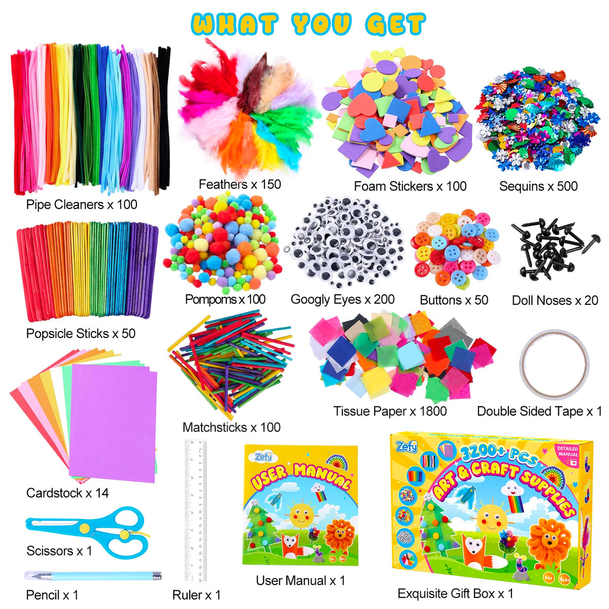 All-in-One Arts & Crafts Supply Kit for Kids Ages 4–12