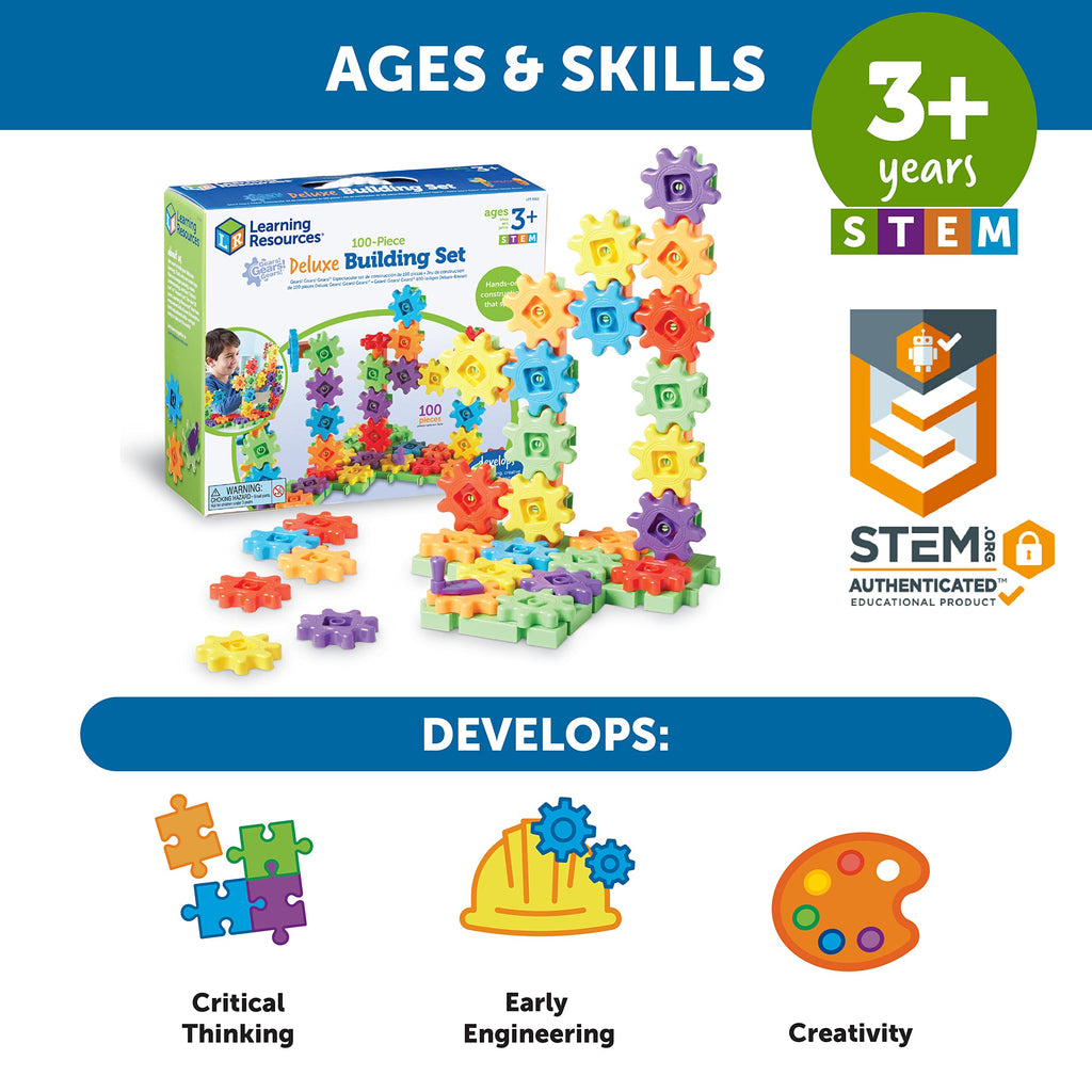 Learning Resources Gears Building Set for STEM Construction