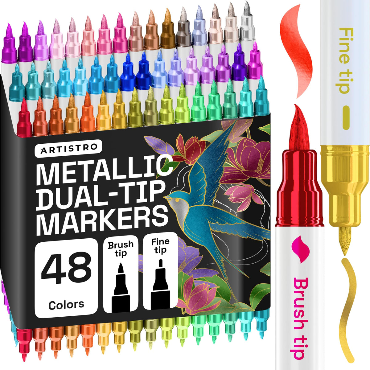 ARTISTRO Dual-Tip Acrylic Paint Markers for Drawing