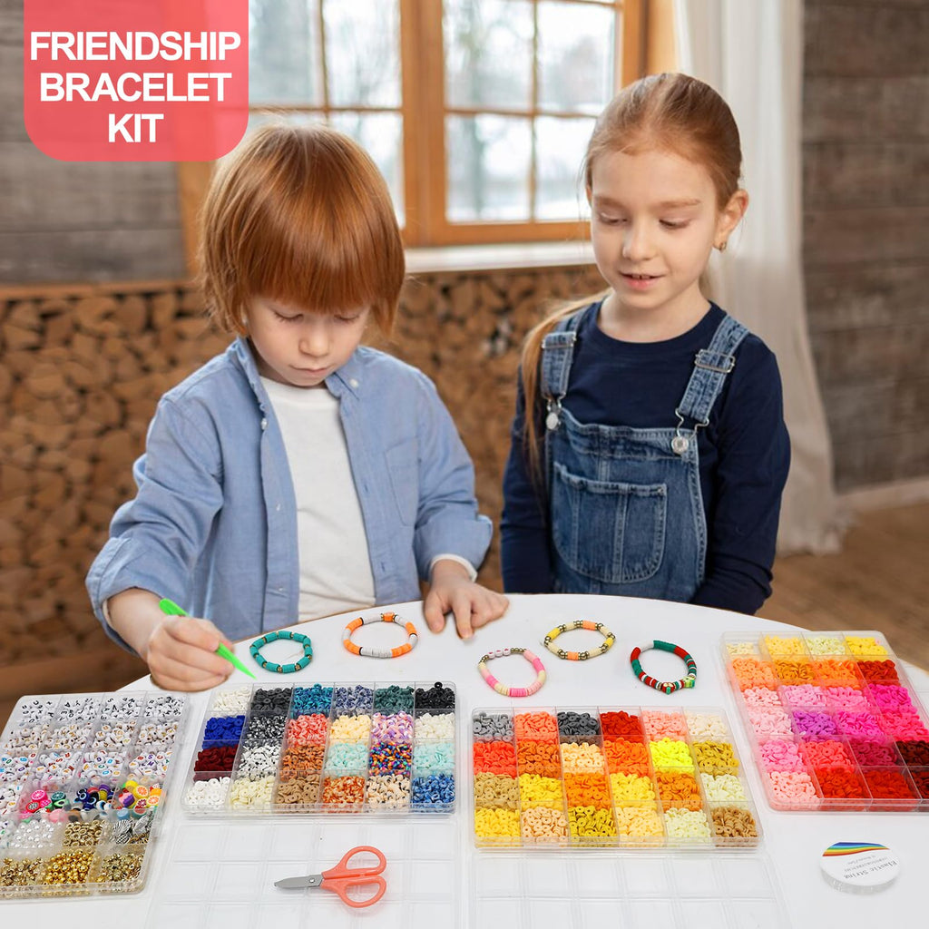 5100-Piece Clay Bead Bracelet Making Kit with Charms