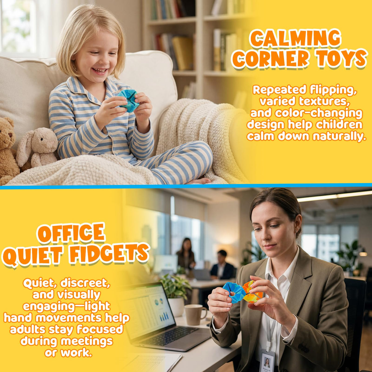 3-Pack Textured Fidget Toys for Kids & Classroom Focus