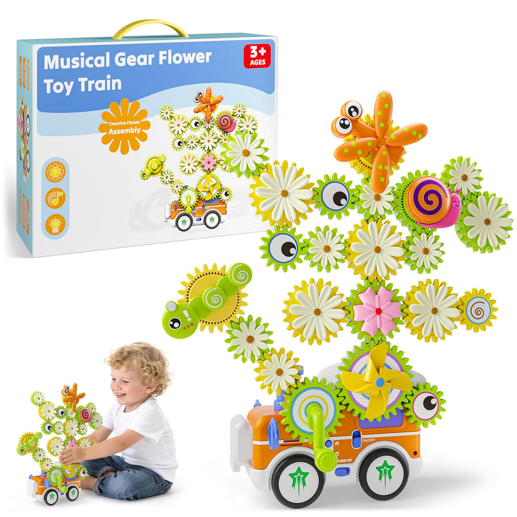 STEM Gears Construction Set with Lights, Music & Dual Modes
