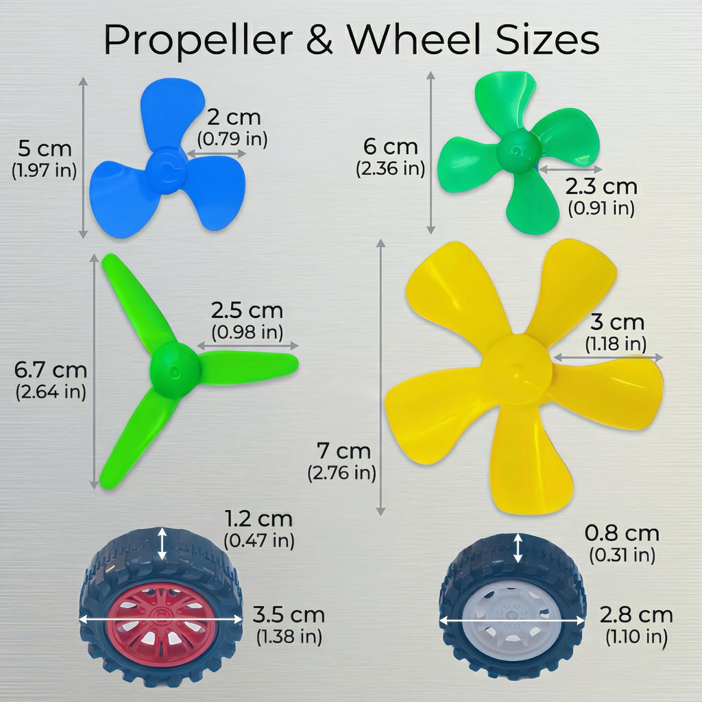 8-Set STEM Motor Kit with Wheels, Gears & Accessories