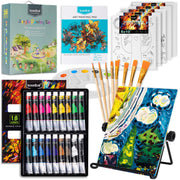 Complete Acrylic Painting Kit with Table Easel & Stencils