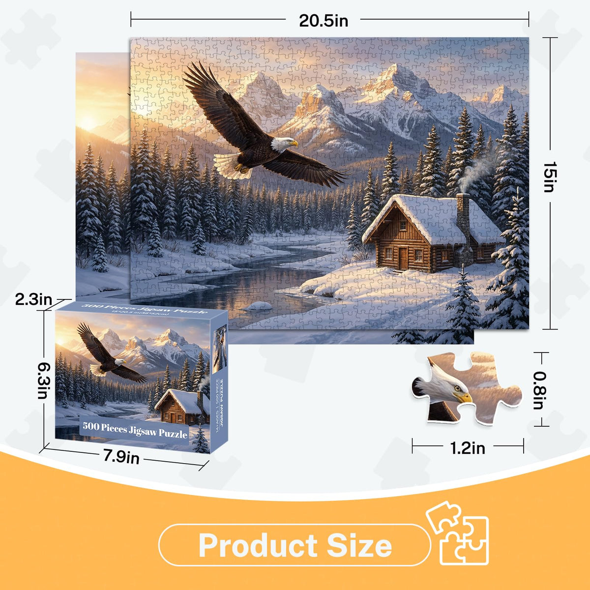 4-Pack 500-Piece Four Seasons Jigsaw Puzzles for Adults