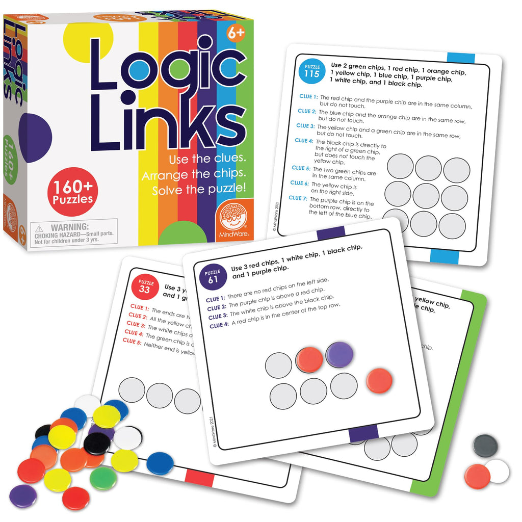 MindWare Logic Links Brain Teaser Game with 166 Challenges