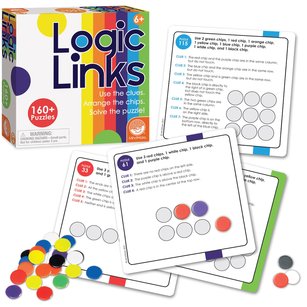 MindWare Logic Links Brain Teaser Game with 166 Challenges