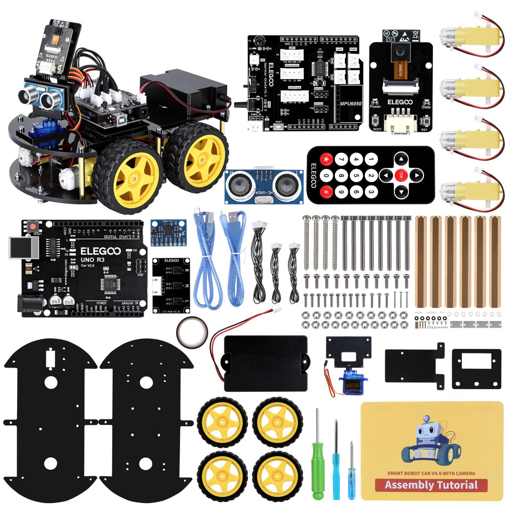 ELEGOO UNO R3 Smart Robot Car Kit V4 with Camera for Arduino