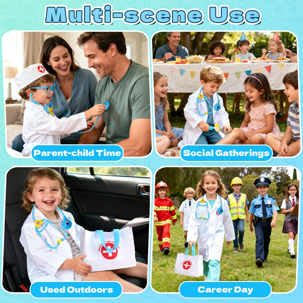 Kids Doctor & Vet Play Set with Plush Dog & Medical Bag
