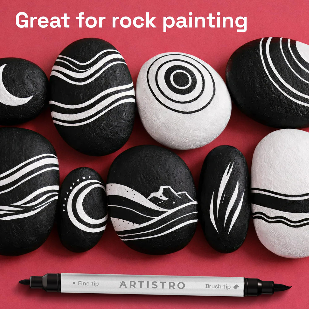 ARTISTRO Dual-Tip Acrylic Paint Markers for Drawing