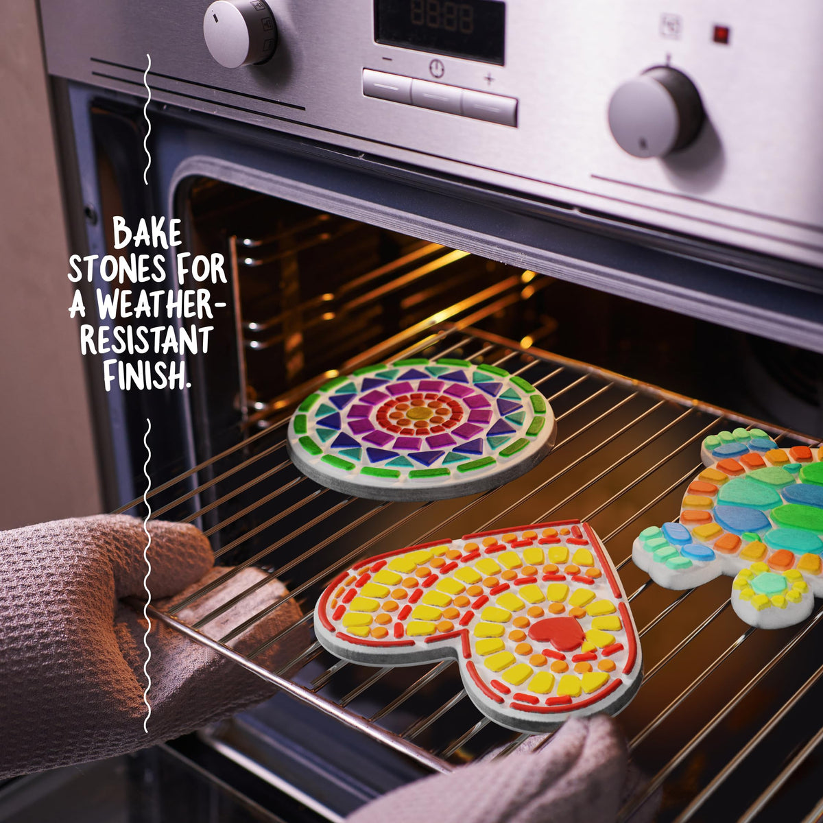5-Piece Paint Your Own Garden Stepping Stones Kit for Kids