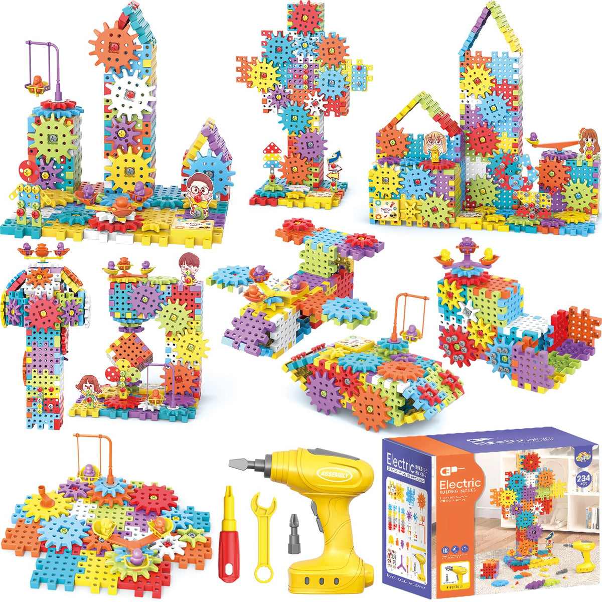 234-Piece Motorized STEM Building Set with Power Drill