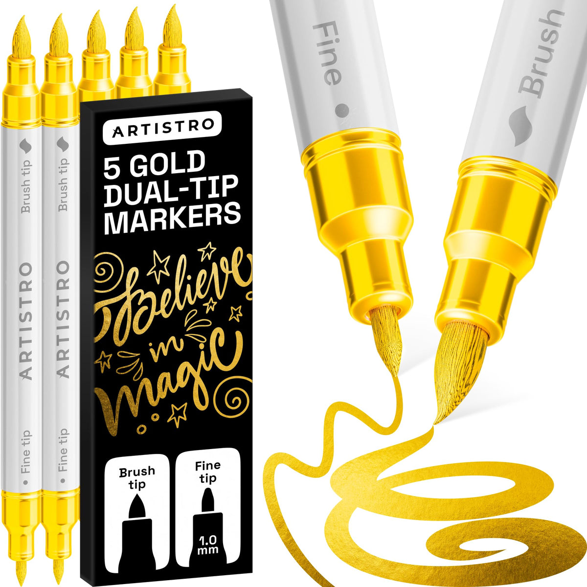 ARTISTRO Dual-Tip Acrylic Paint Markers for Drawing