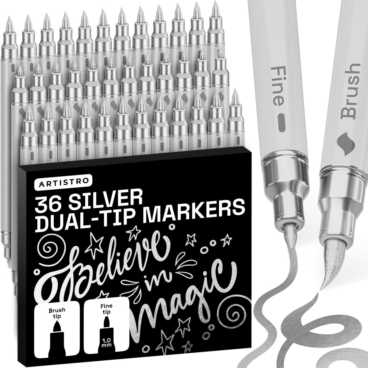 ARTISTRO Dual-Tip Acrylic Paint Markers for Drawing
