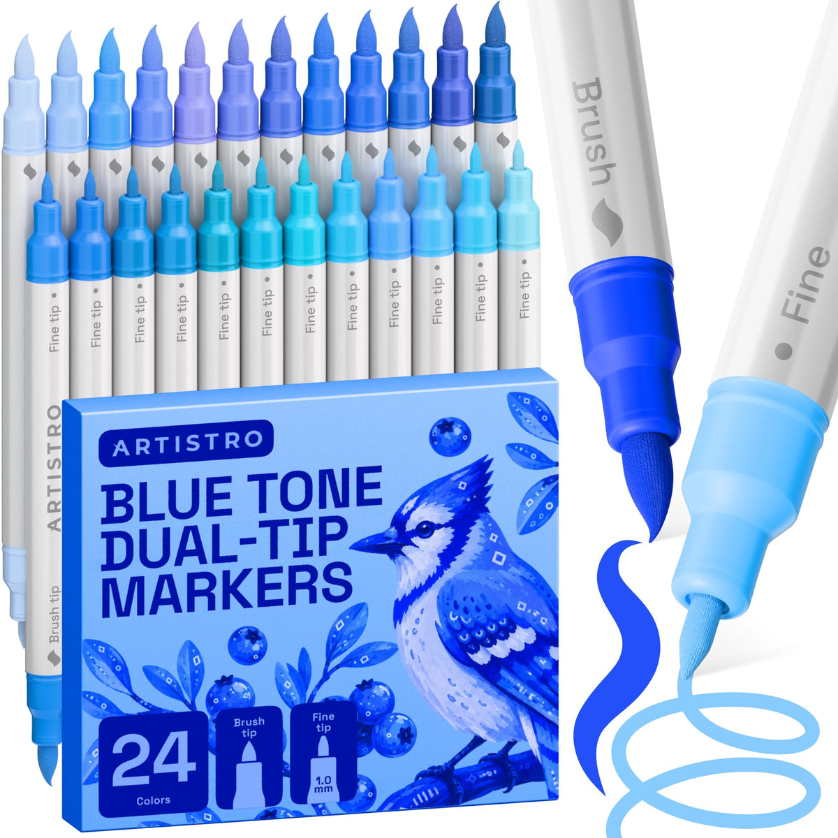 ARTISTRO Dual-Tip Acrylic Paint Markers for Drawing