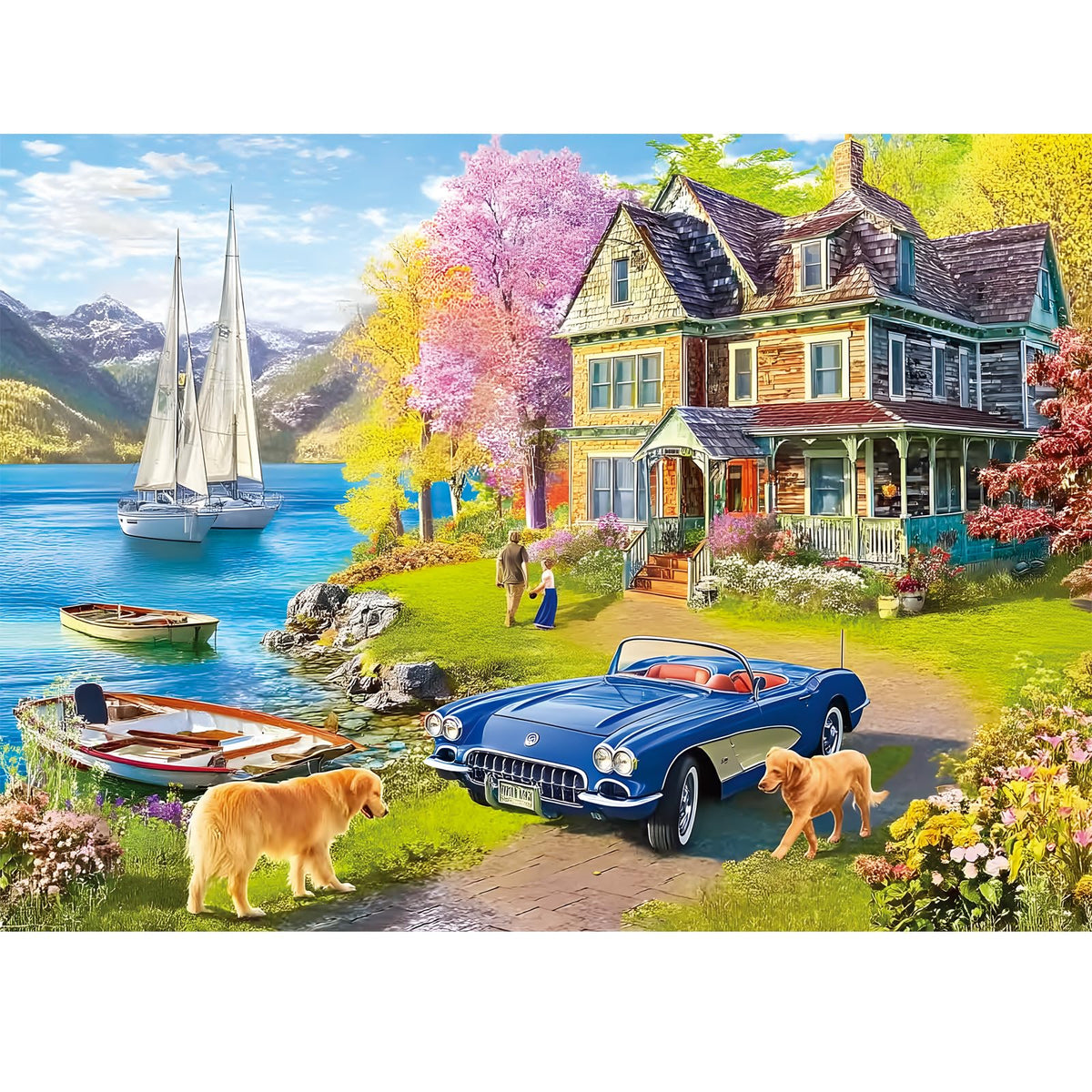 500-Piece Vintage Wildflowers Jigsaw Puzzle for Adults